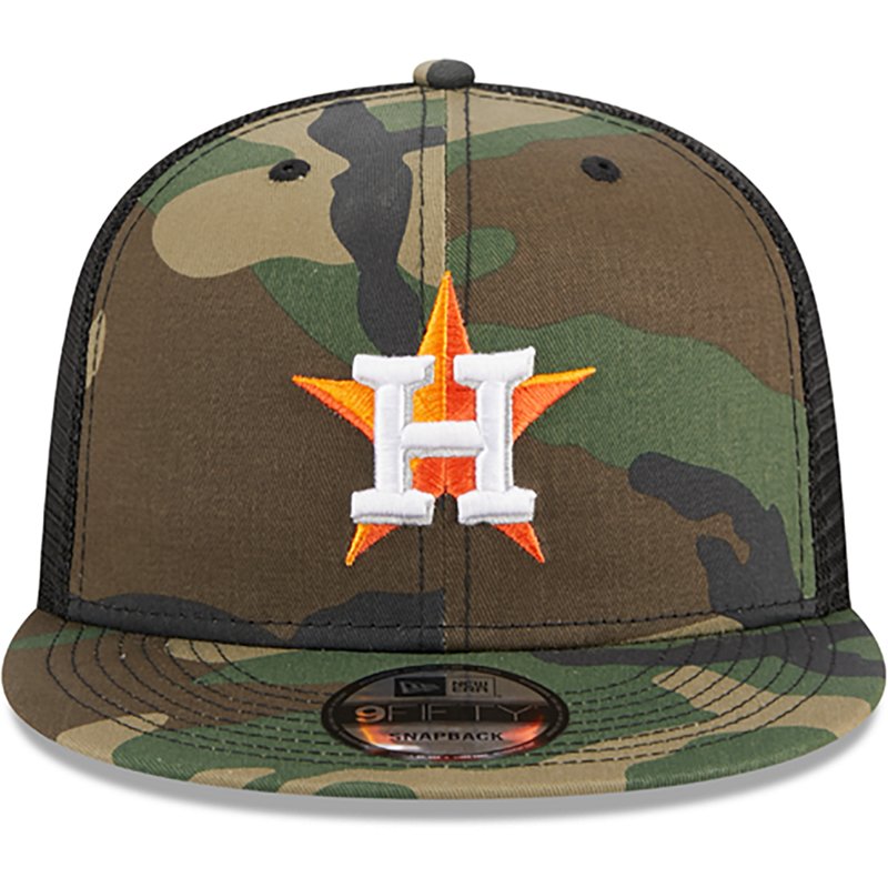 Men's New Era Camo Houston Astros Woodland Camo Trucker 9FIFTY Snapback Hat - Camo