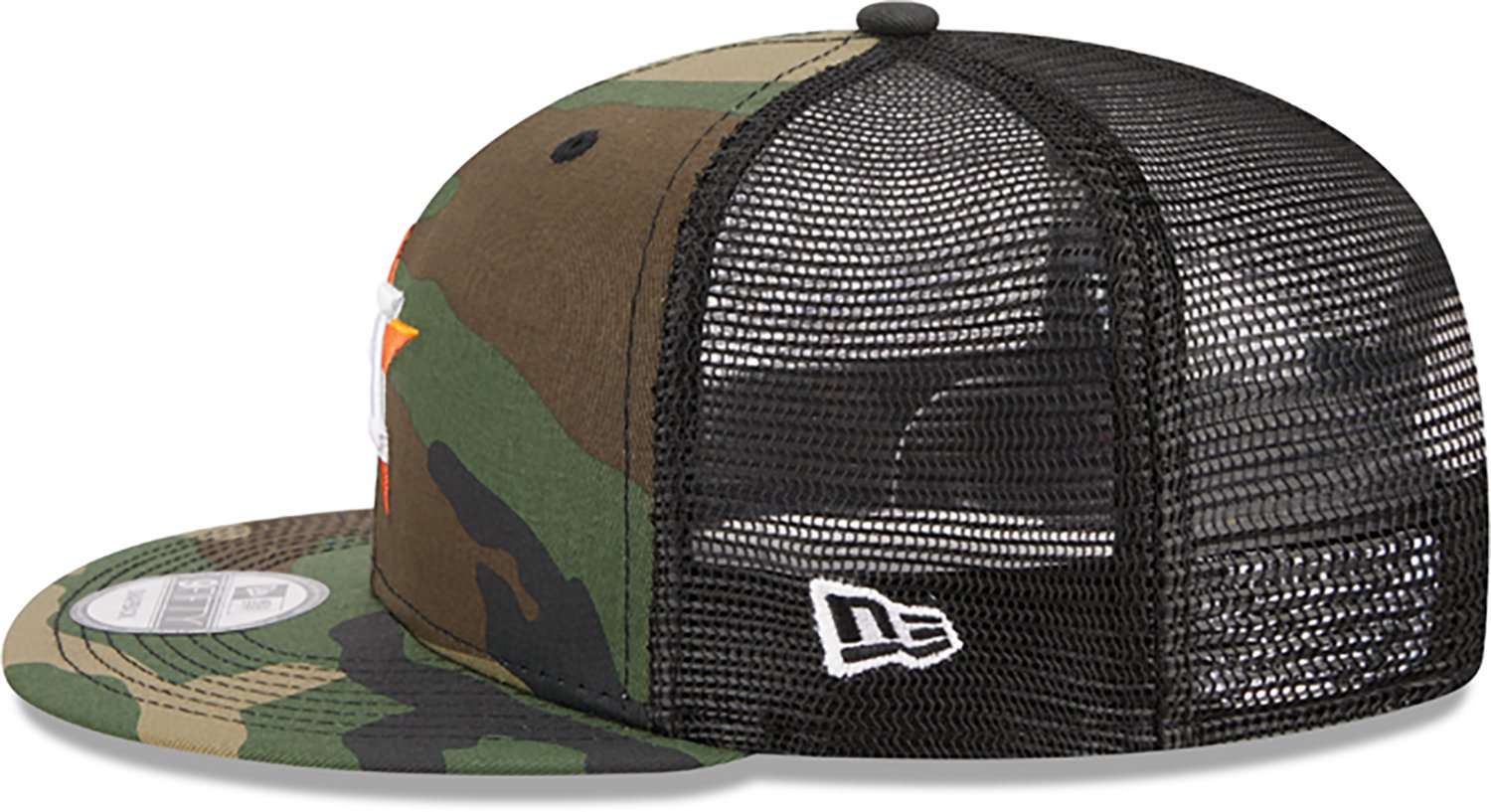 New Era Adults' Astros Evergreen Camo 9FIFTY Trucker Cap | Academy