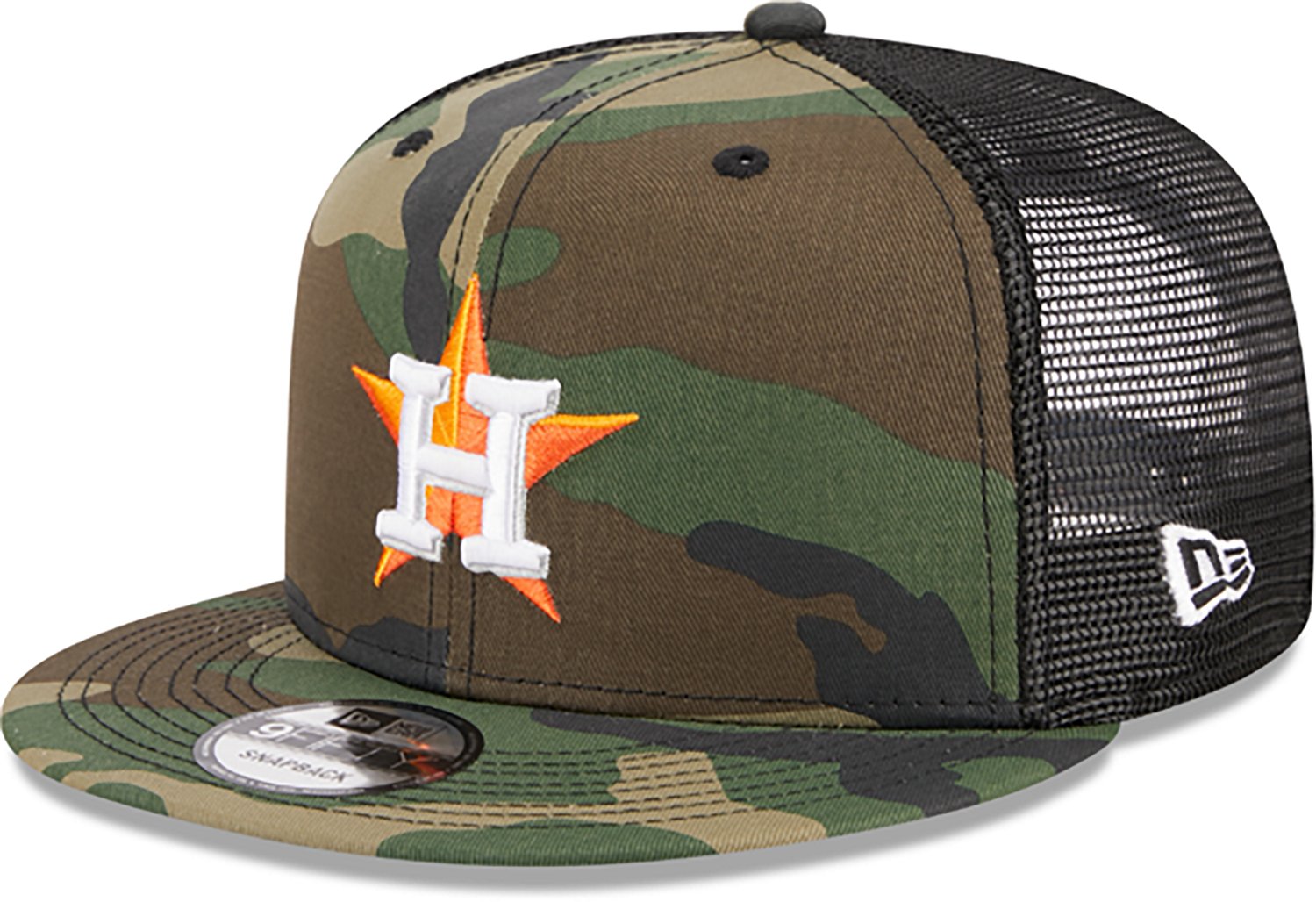 New Era Adults' Astros Evergreen Camo 9FIFTY Trucker Cap - view number 5
