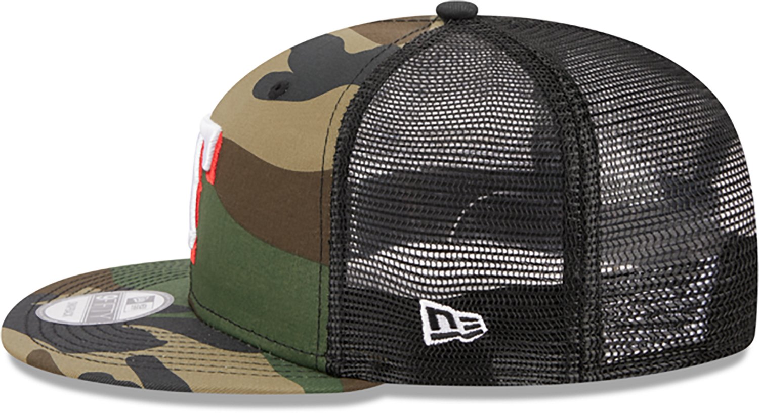 New Era Adults' Rangers Evergreen Camo 9FIFTY Trucker Cap - view number 3