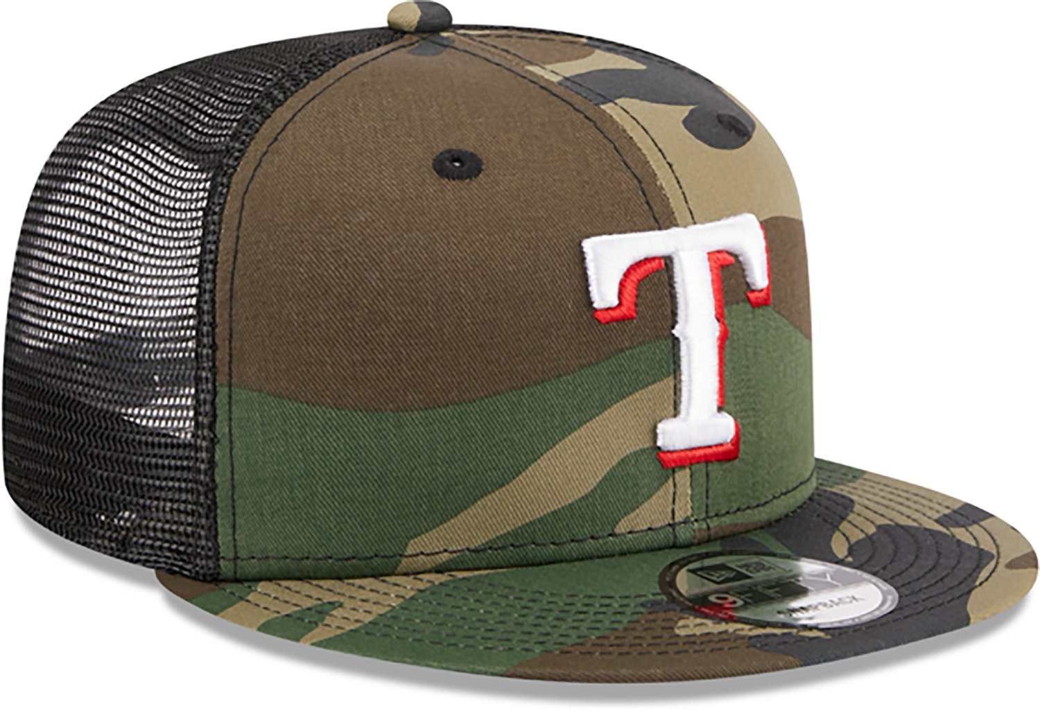 New Era Adults' Rangers Evergreen Camo 9FIFTY Trucker Cap - view number 4