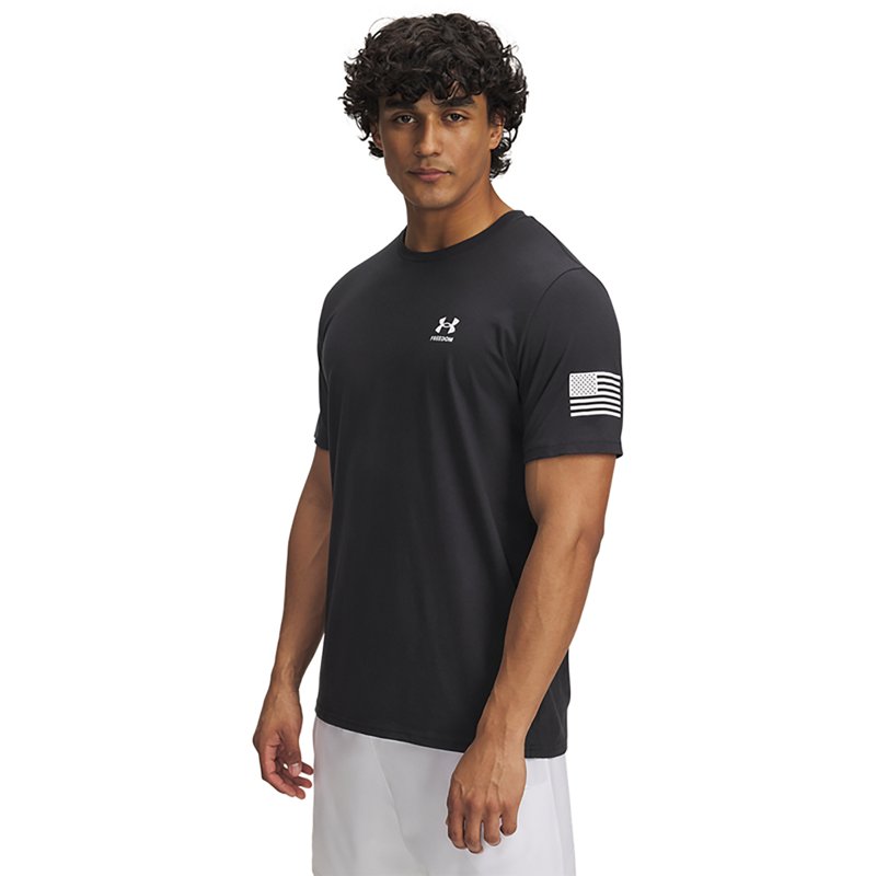 Under Armour Men's Freedom Flag Graphic T-Shirt, Medium, Black/White
