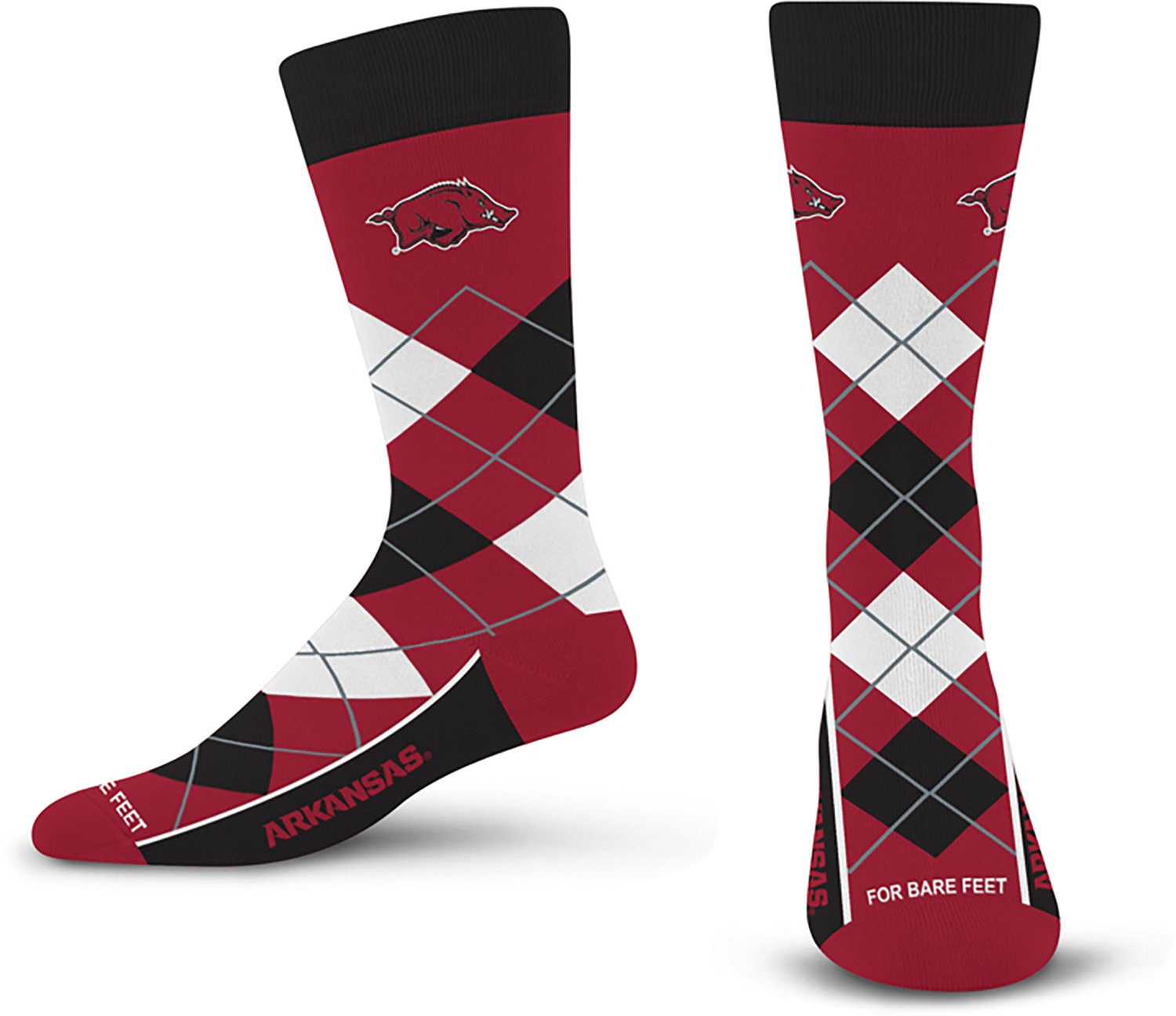 For Bare Feet Adults' Arkansas Razorbacks Argyle Remix Trouser Socks