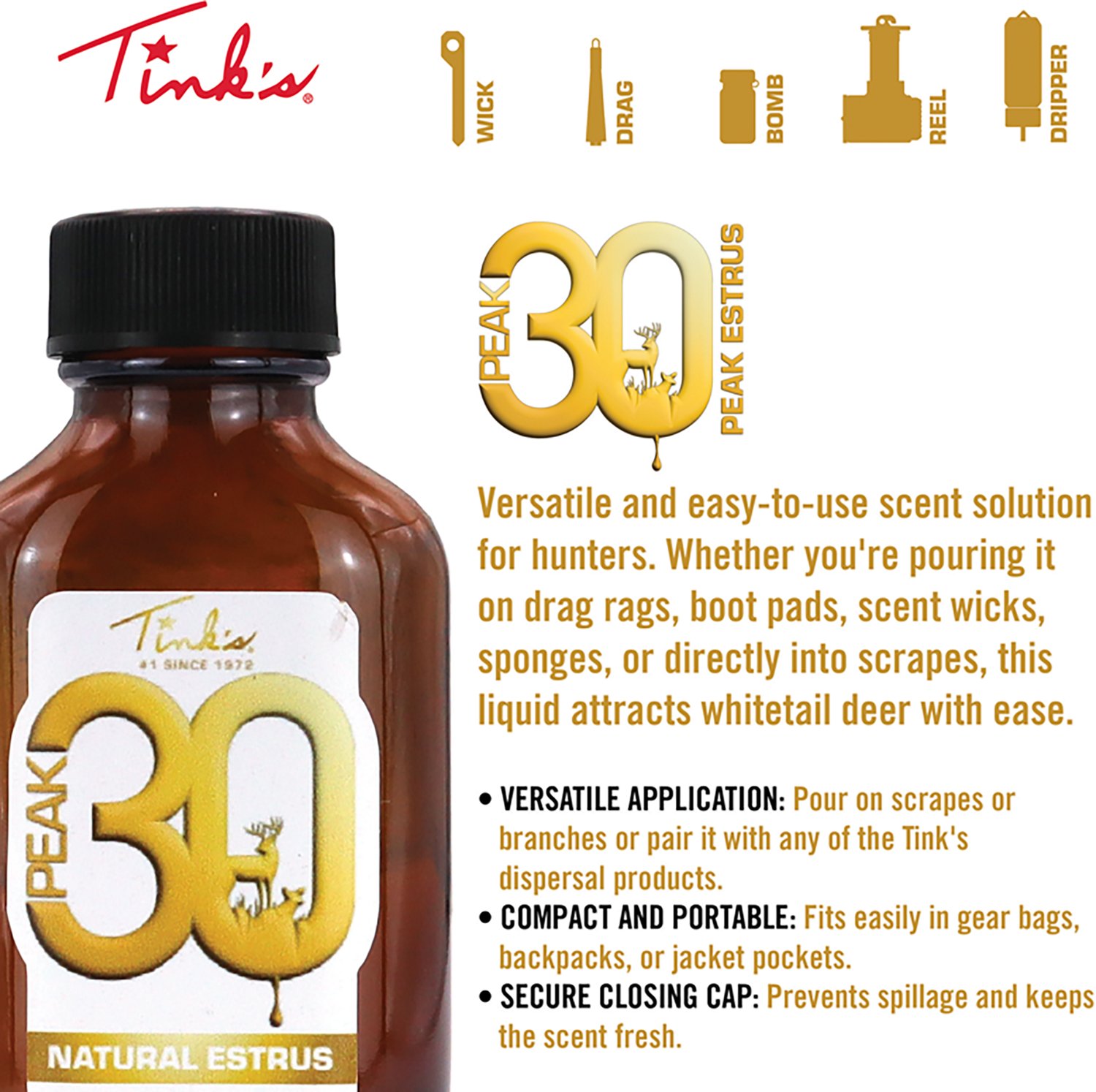 Tink's PEAK30 Premium Doe Estrus 1 oz Glass Bottle - view number 3