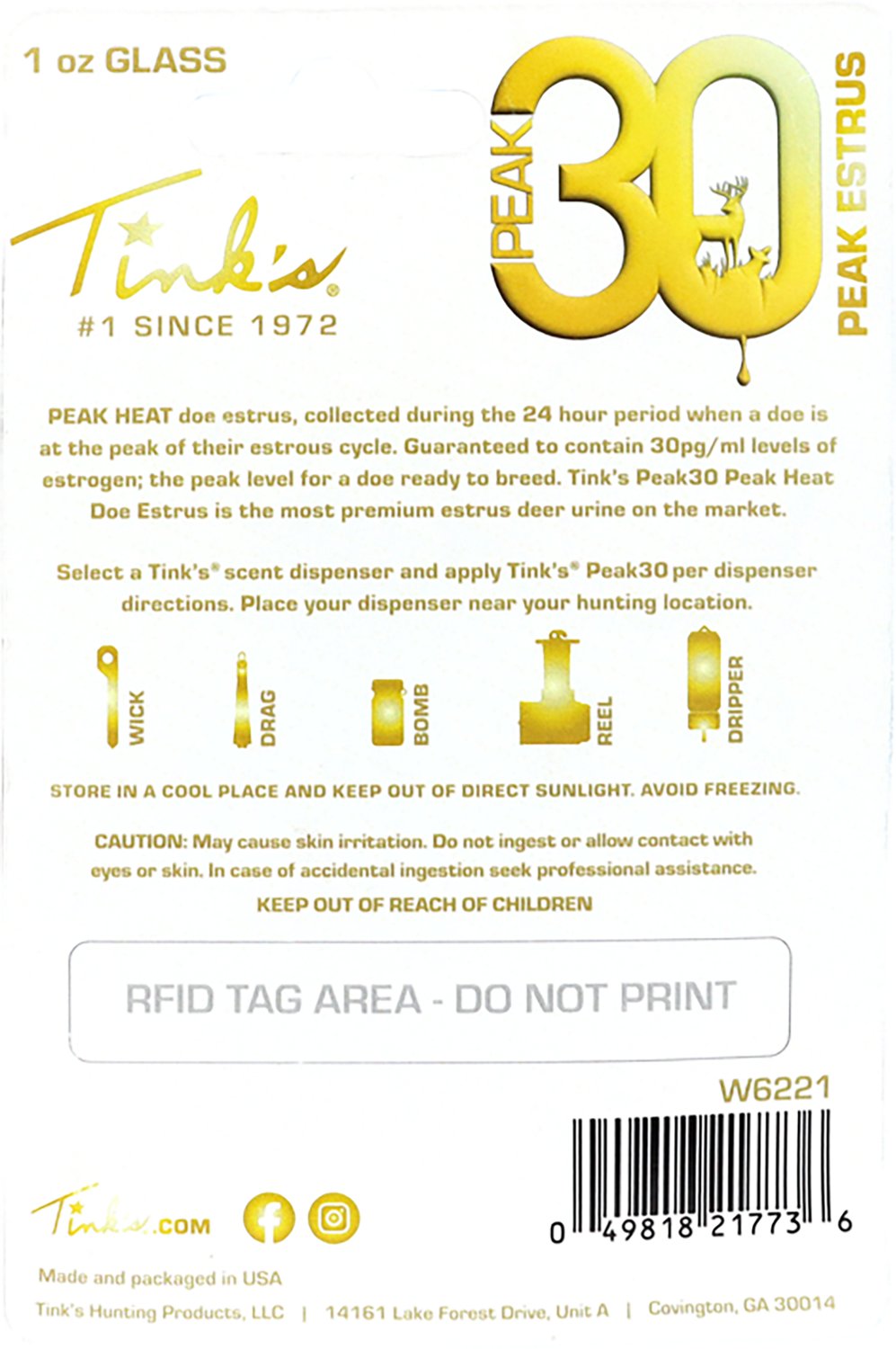 Tink's PEAK30 Premium Doe Estrus 1 oz Glass Bottle - view number 4