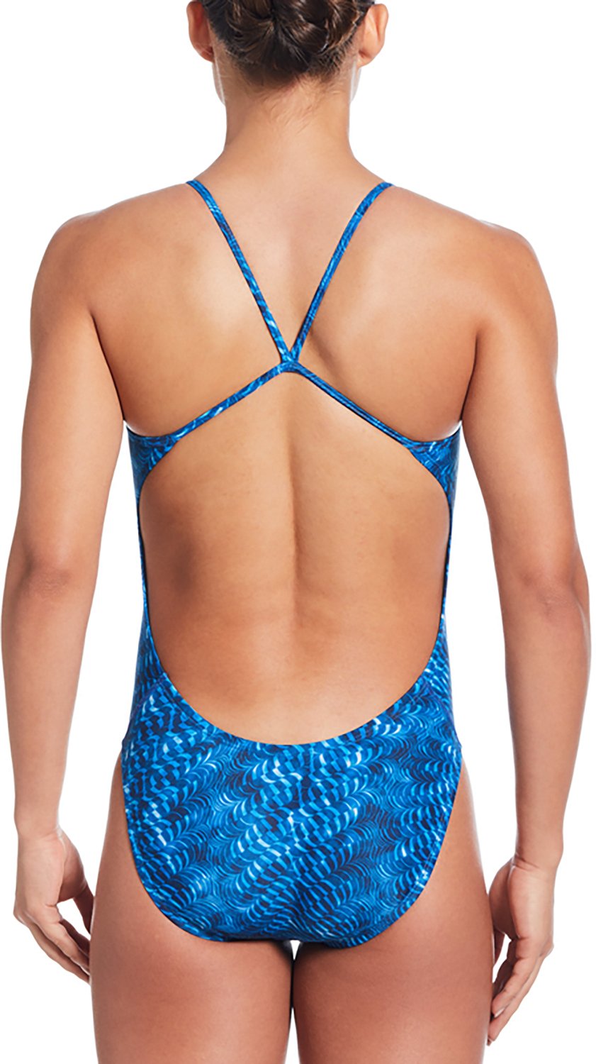Nike Women's Swim Hydrastrong Pool Lanes Cutout Swimsuit - view number 2