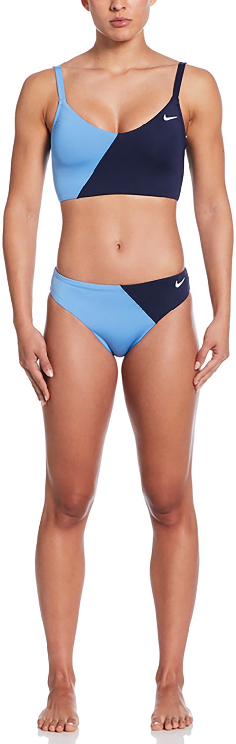 Nike Women's Color Block V-Neck Midkini Swim Top - view number 4