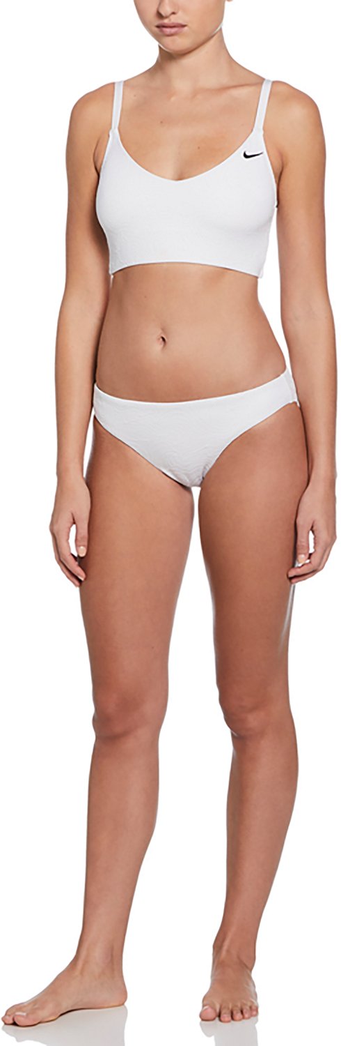 Nike Women's Effortless Line Wave Jacquard V-neck Midkini Swim Top - view number 4