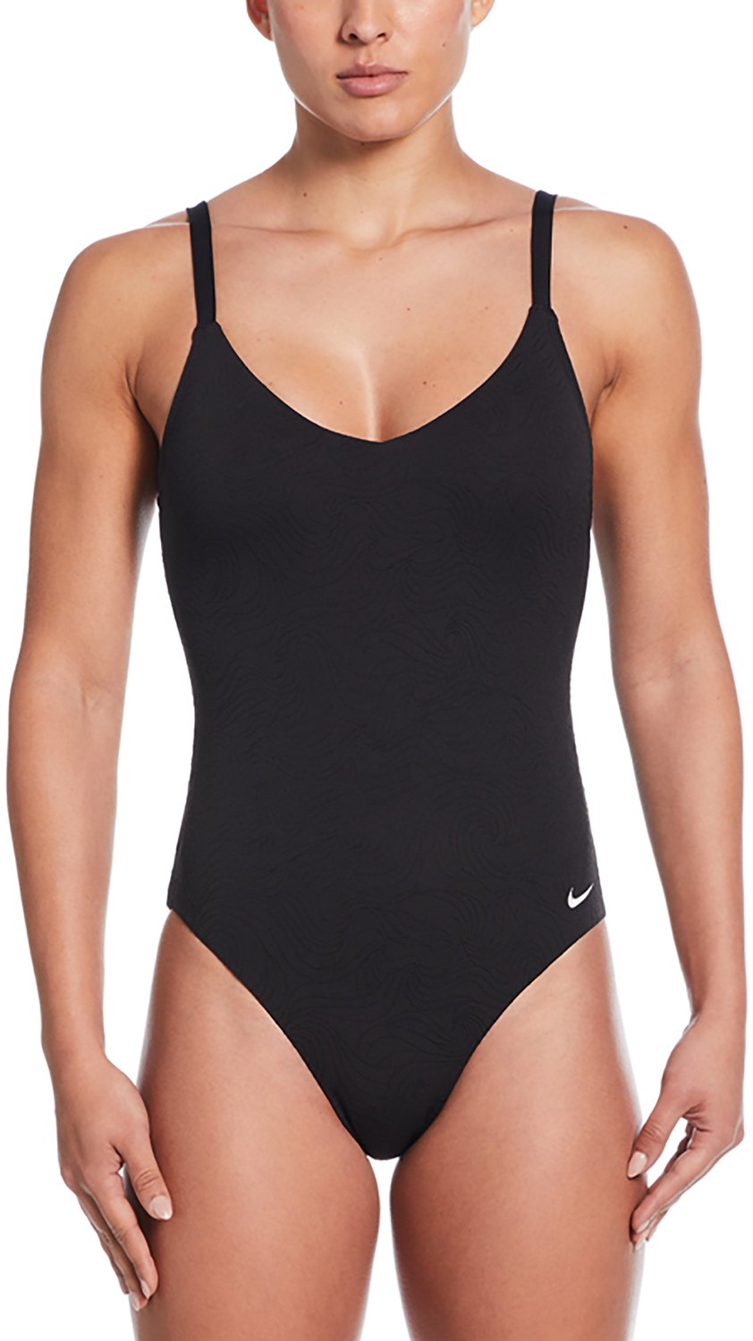 【NACHE】WAVE BASIC SWIM SUIT Nike Women's Effortless Line Wave Jacquard V-neck One Piece