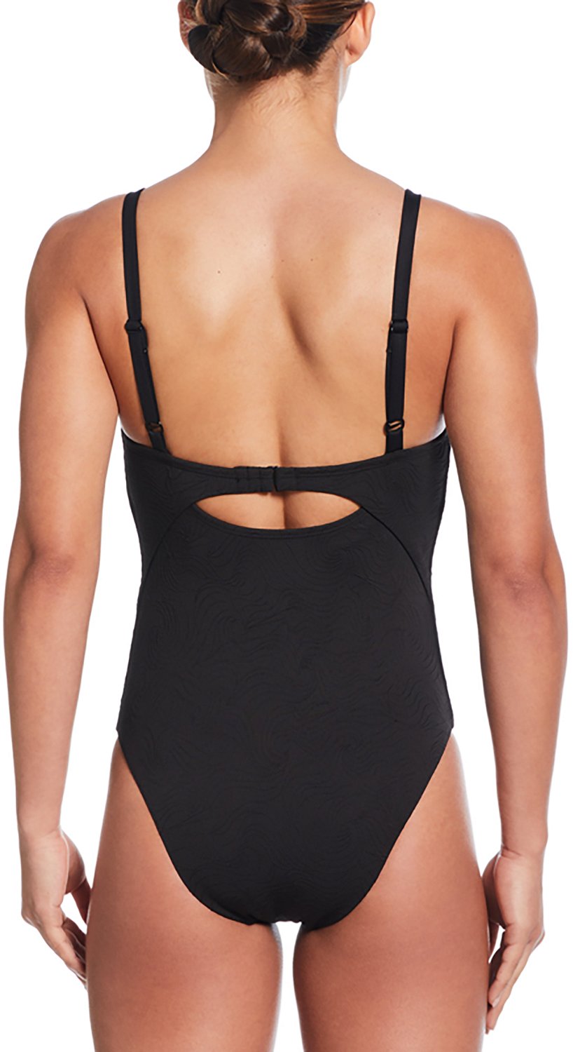 【NACHE】WAVE BASIC SWIM SUIT Nike Women's Effortless Line Wave Jacquard V-neck One Piece