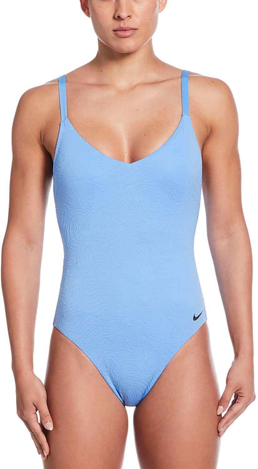 Nike Women's Effortless Line Wave Jacquard V-neck One Piece Swimsuit - view number 1
