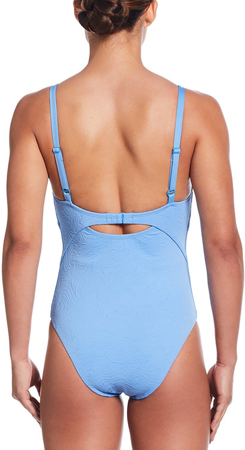 Nike Women's Effortless Line Wave Jacquard V-neck One Piece Swimsuit - view number 2