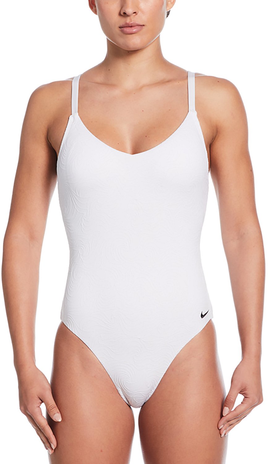 Nike Women's Effortless Line Wave Jacquard V-neck One Piece Swimsuit - view number 1