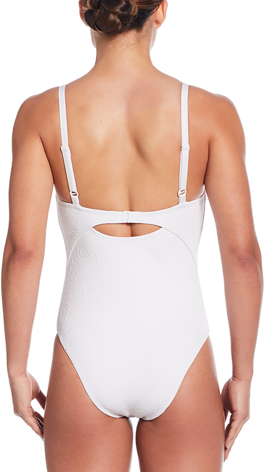 Nike Women's Effortless Line Wave Jacquard V-neck One Piece Swimsuit - view number 2