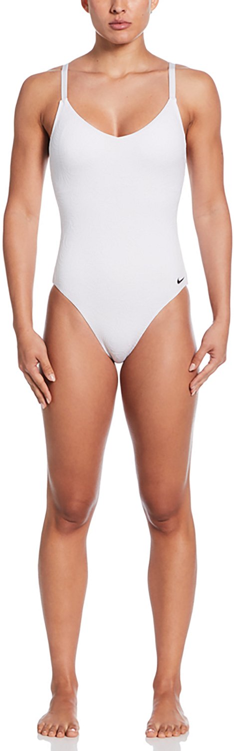Nike Women's Effortless Line Wave Jacquard V-neck One Piece Swimsuit - view number 4