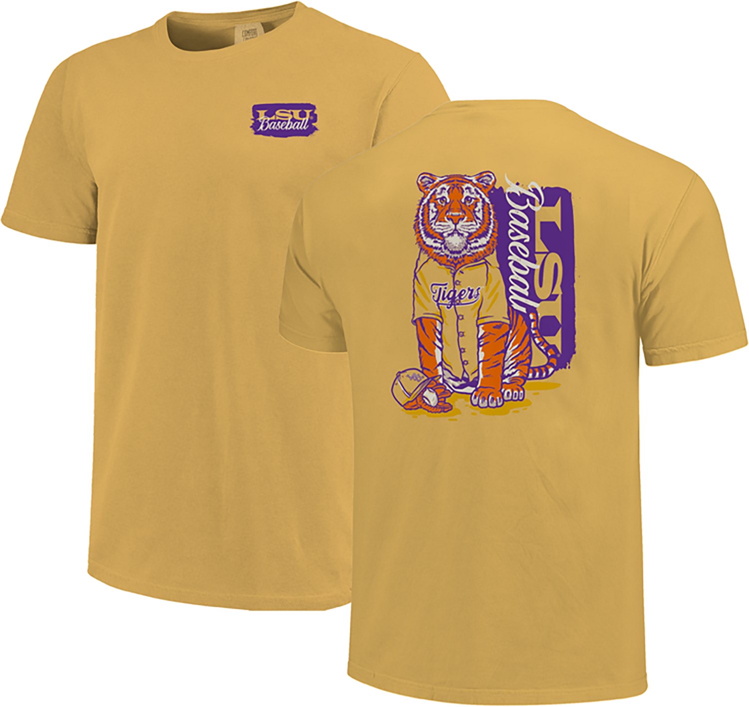 Image One Men's LSU Tigers Vintage Ballgame Tiger DS Short Sleeve T-shirt - view number 3