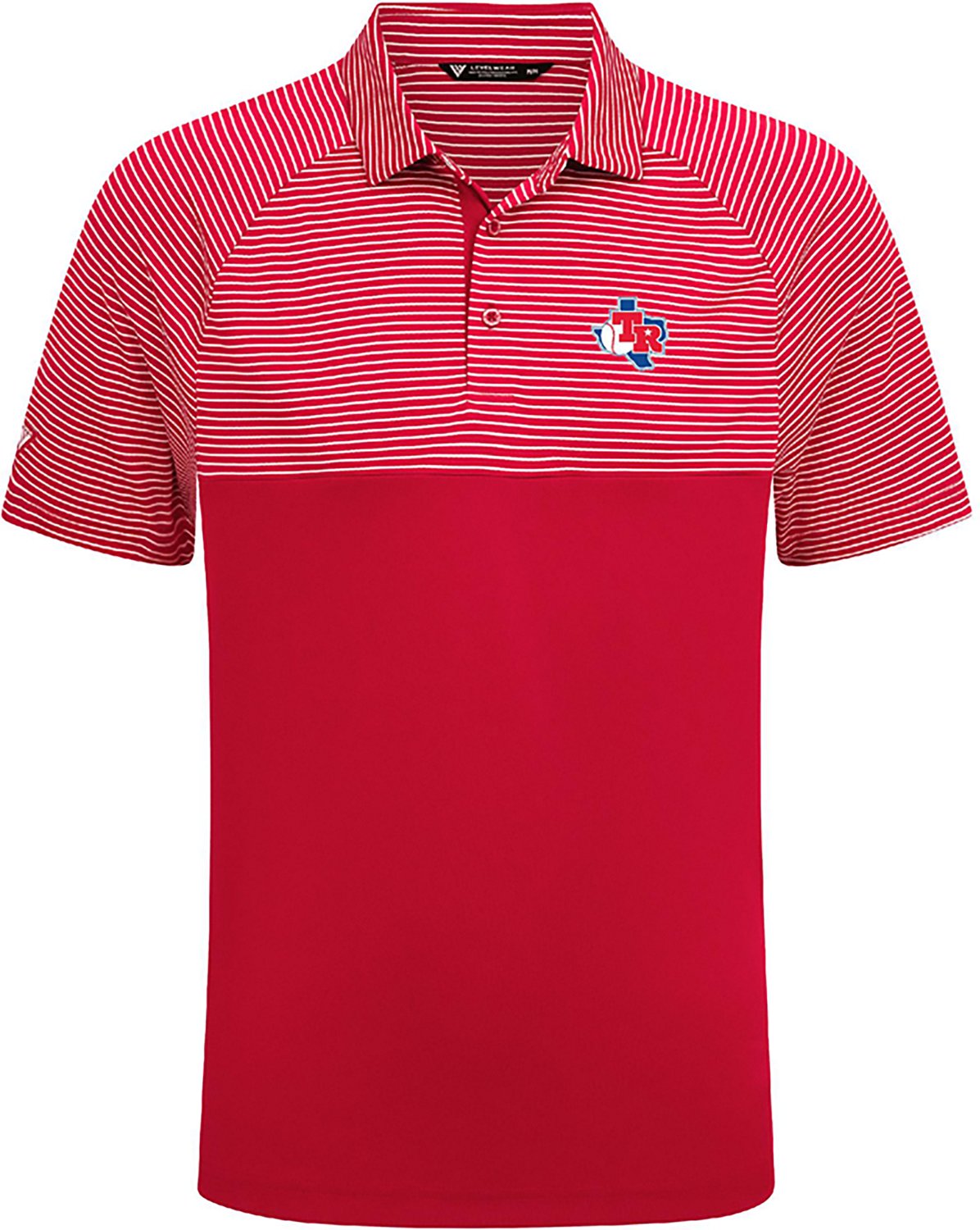 Levelwear Men's Texas Rangers Classic Stripes 3D Patch Short Sleeve Polo Shirt - view number 2