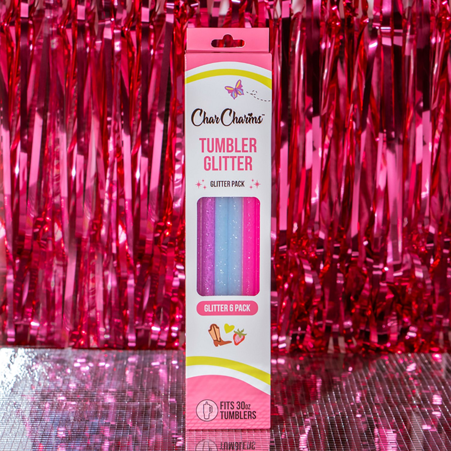 CharCharms 30 oz Glitter Straws 6-Pack - view number 2