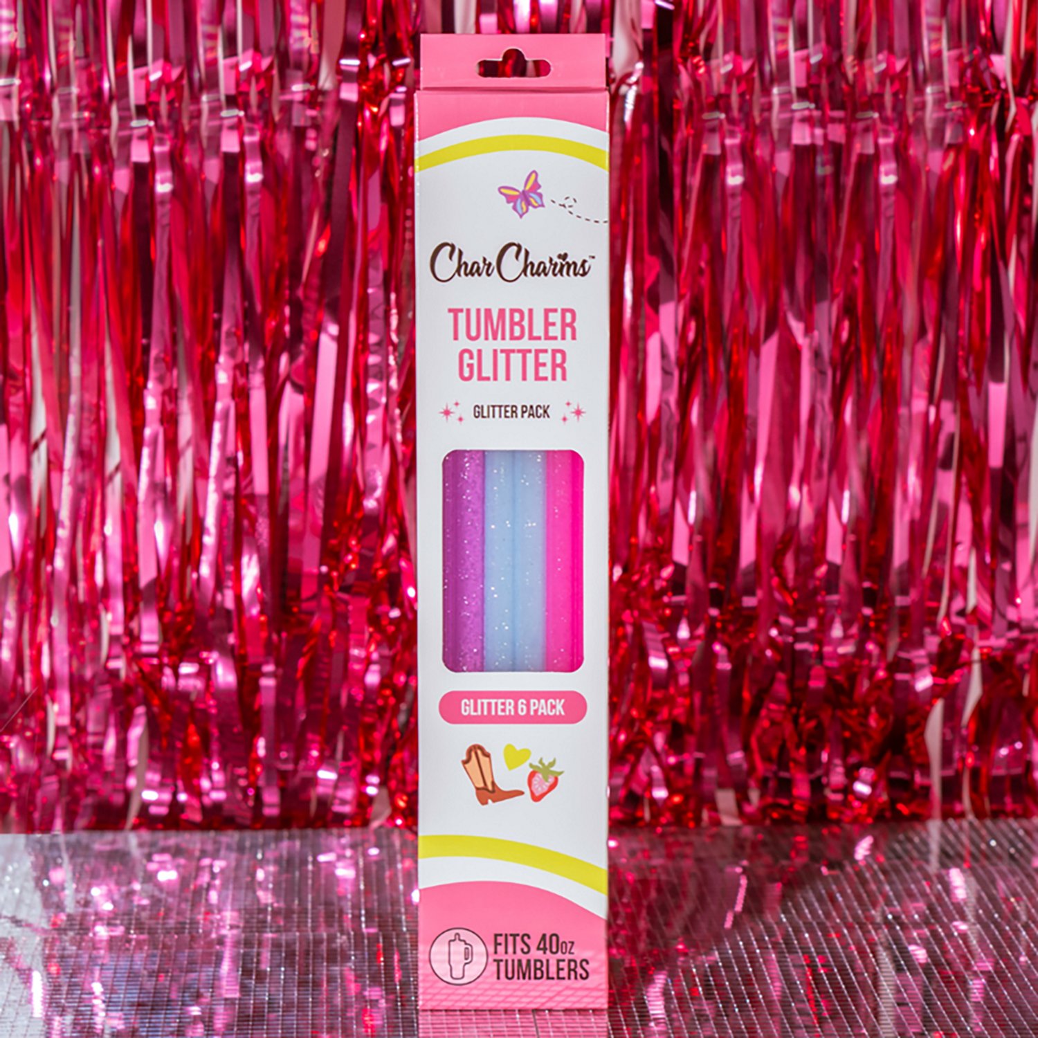 CharCharms 40 oz. Glitter Straws 6-Pack - view number 2