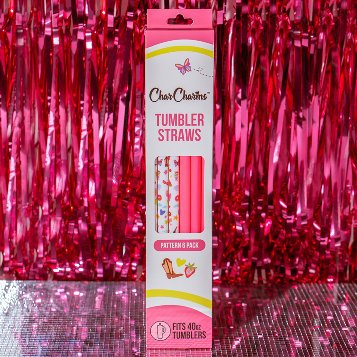 CharCharms 40 oz. Glitter Straws 6-Pack - view number 2