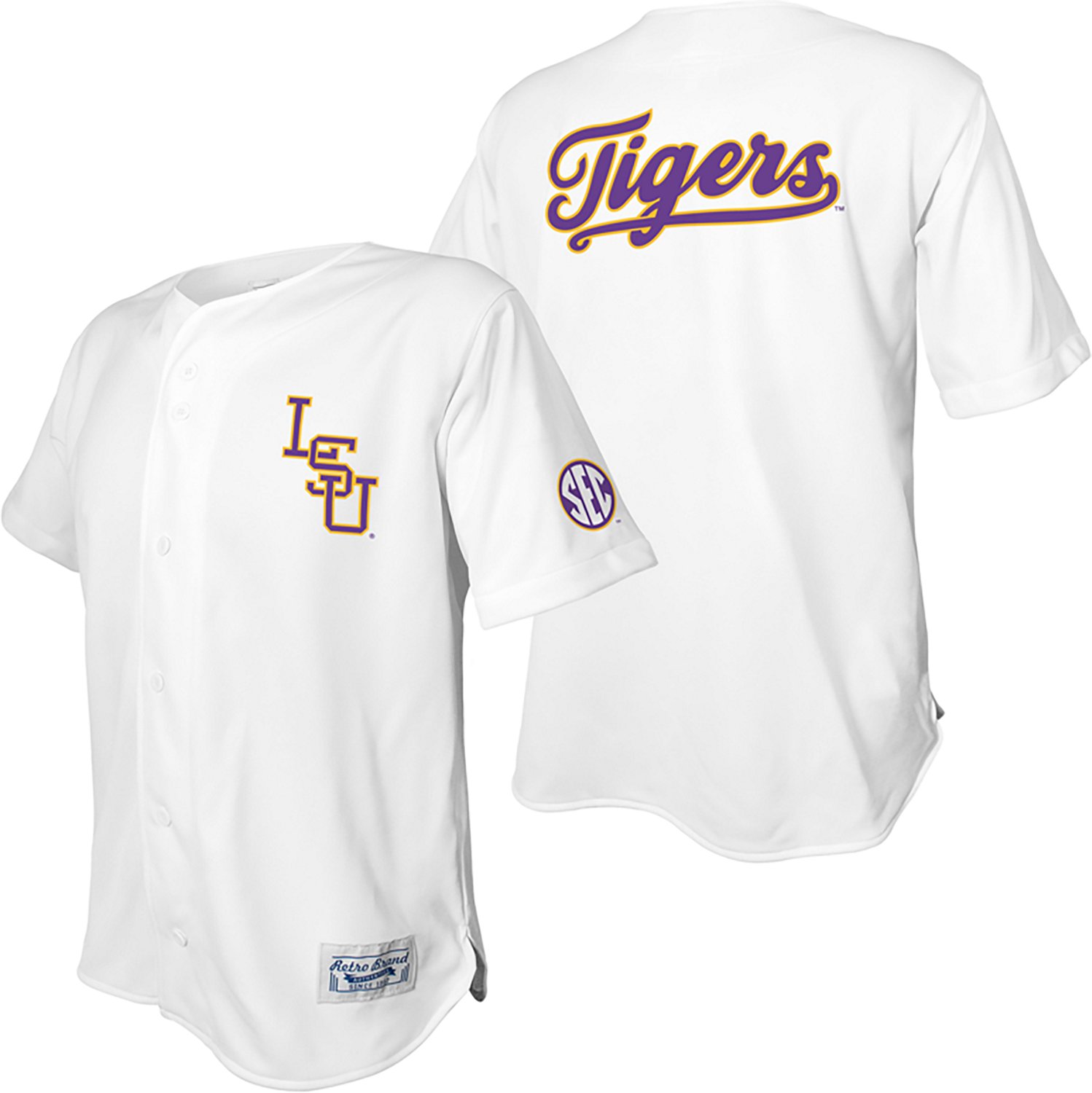 WILDCAT RETRO Men's LSU Tigers Baseball Jersey - view number 3