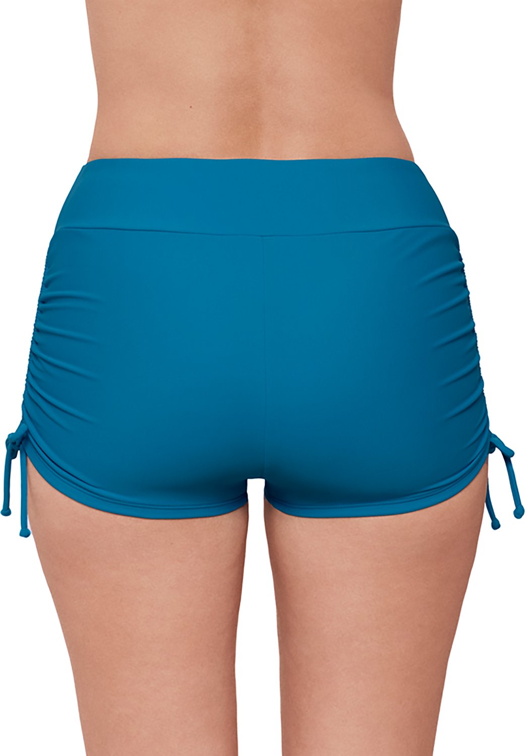 Eco Beach Women's Solid Side Shirred Swim Shorts