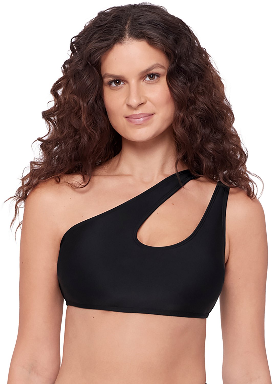 Eco Beach Women's Printed Cutout One Shoulder Swim Top - view number 1