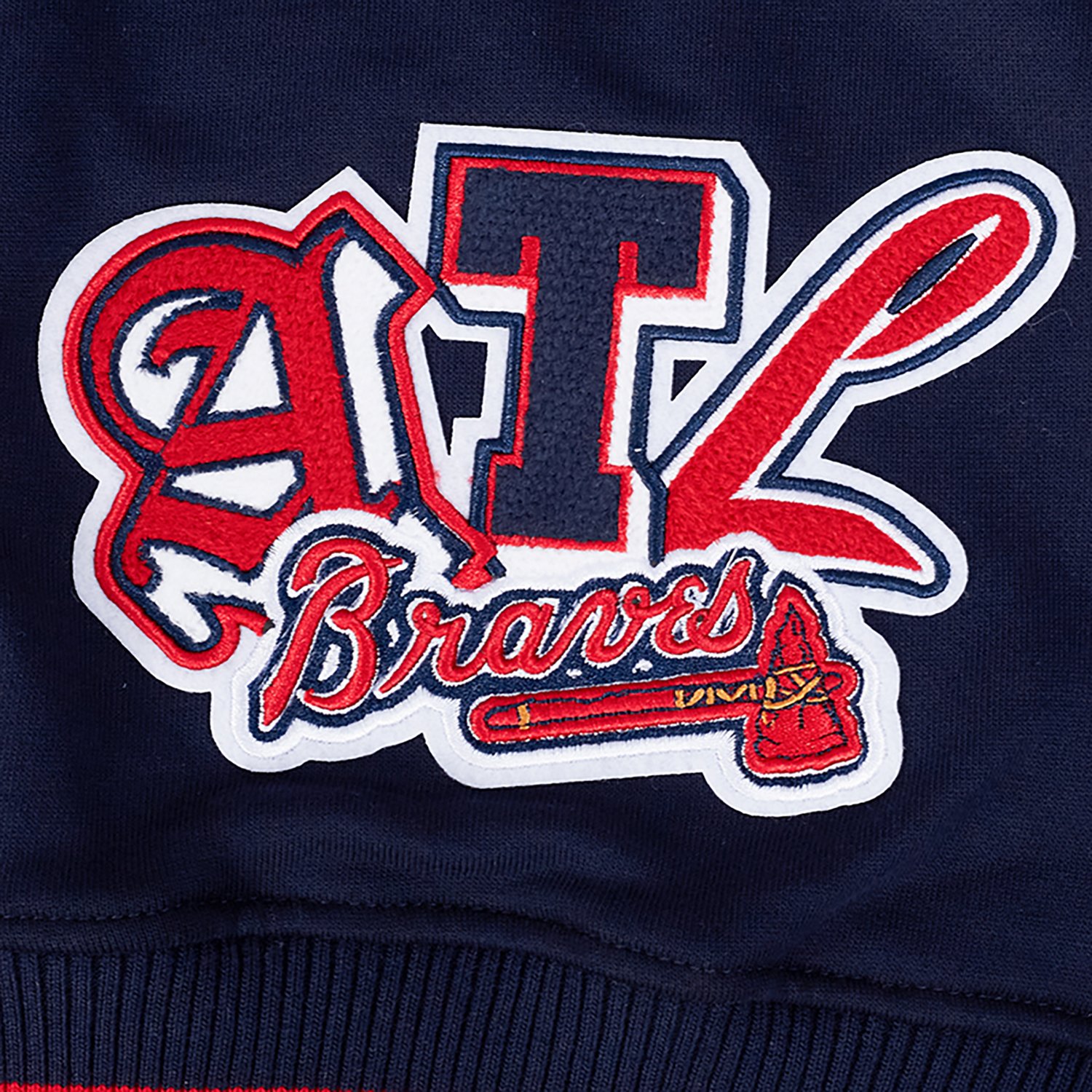 Pro Standard Men's Atlanta Braves City Ransom Rib Fleece Long Sleeve Hoodie - view number 7