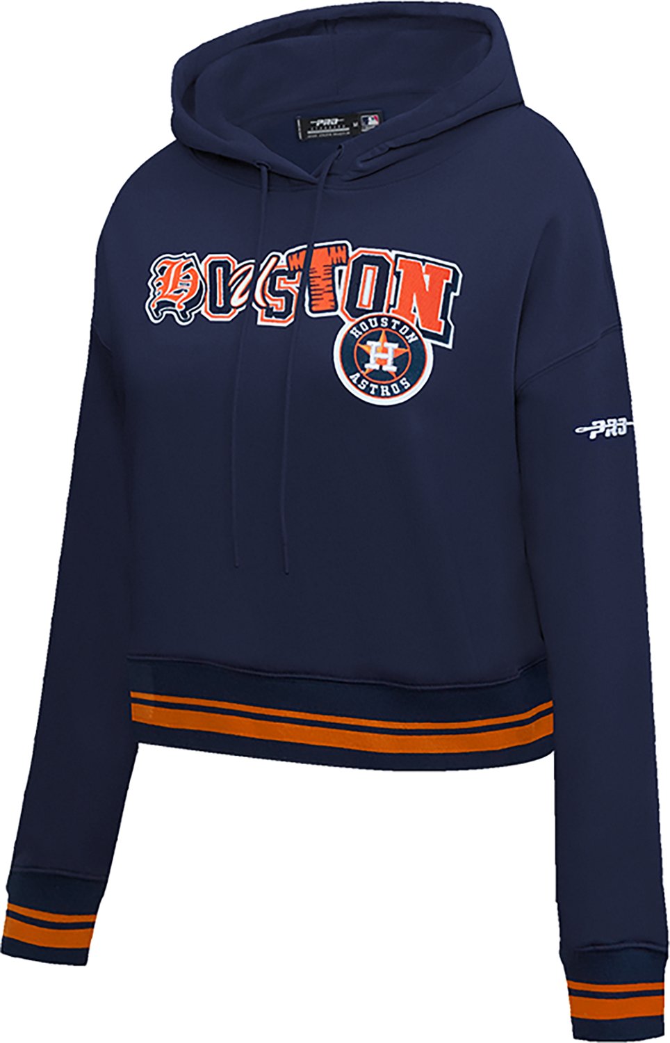Pro Standard Women's Houston Astros City Ransom Rib Fleece Cropped Long Sleeve Hoodie - view number 2