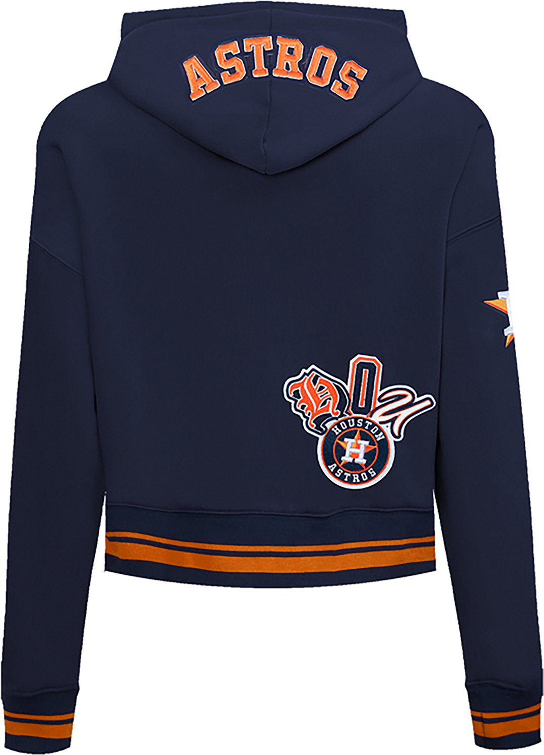 Pro Standard Women's Houston Astros City Ransom Rib Fleece Cropped Long Sleeve Hoodie - view number 3