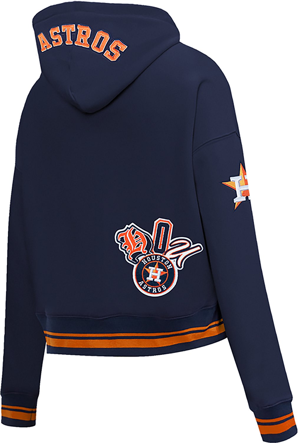 Pro Standard Women's Houston Astros City Ransom Rib Fleece Cropped Long Sleeve Hoodie - view number 4