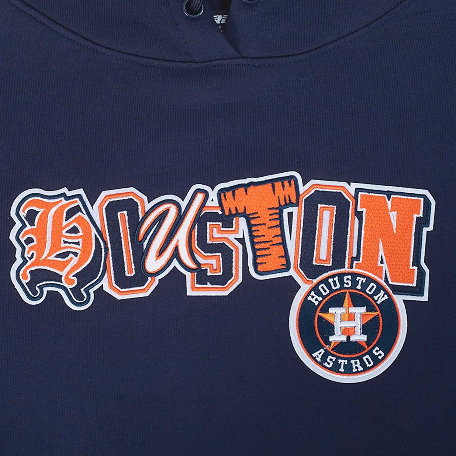 Pro Standard Women's Houston Astros City Ransom Rib Fleece Cropped Long Sleeve Hoodie - view number 5