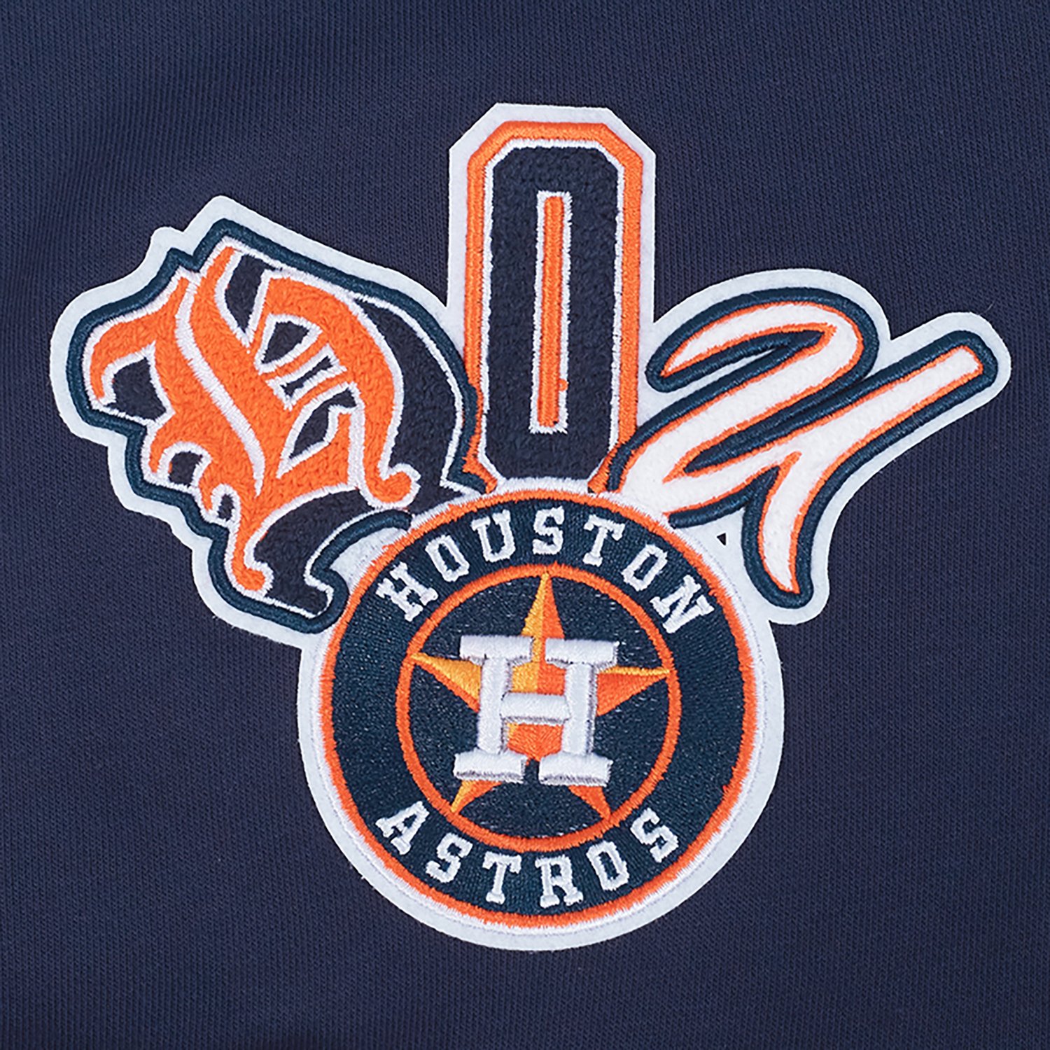 Pro Standard Women's Houston Astros City Ransom Rib Fleece Cropped Long Sleeve Hoodie - view number 7