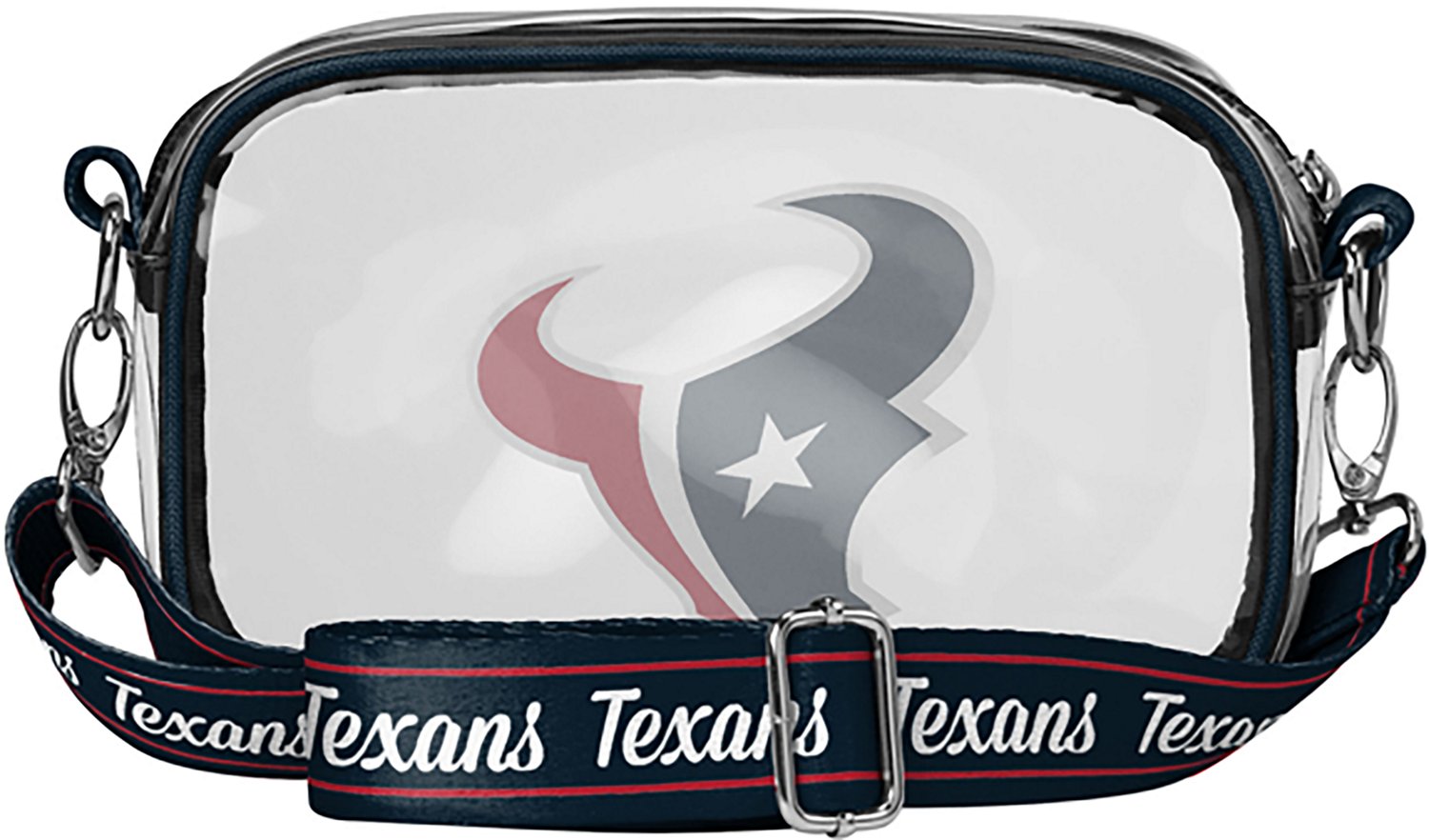 FOCO Houston Texans Clear Team Stripe Cursive Camera Bag - view number 2