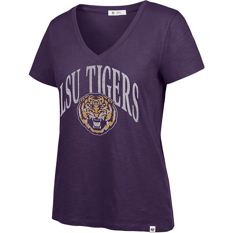 47 Brand Women's Lsu Tried N True Slub V-Neck Short Sleeve T-Shirt-image