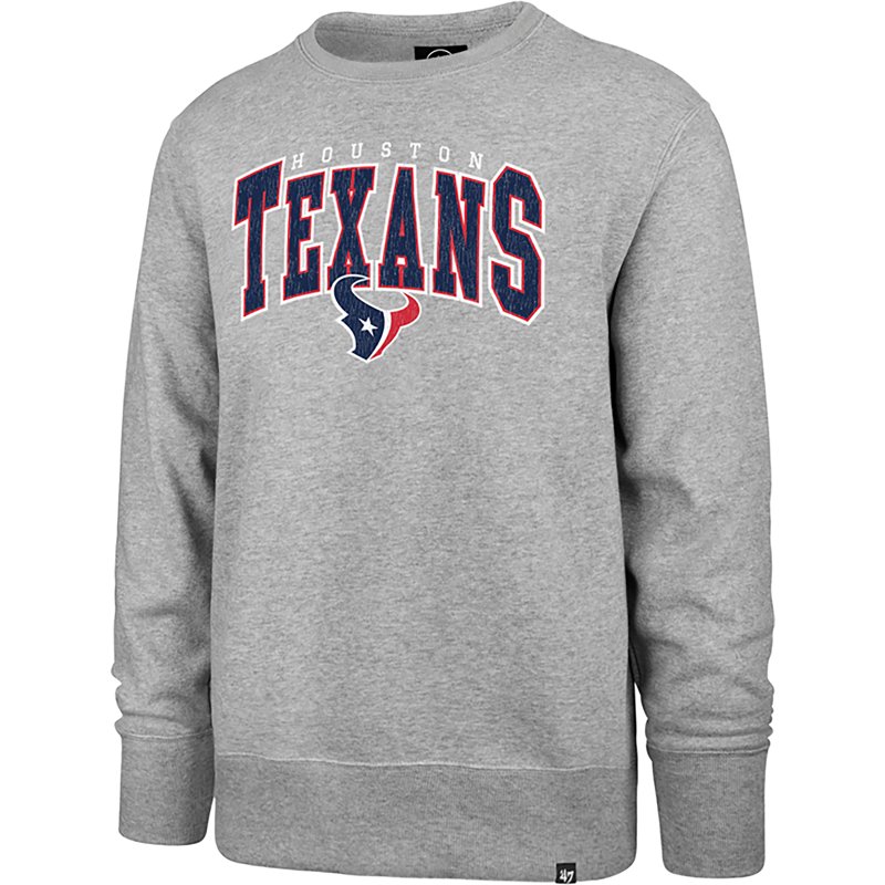 47 Brand Men's Texans Varsity Block Headline Long Sleeve Crew Neck T-shirt