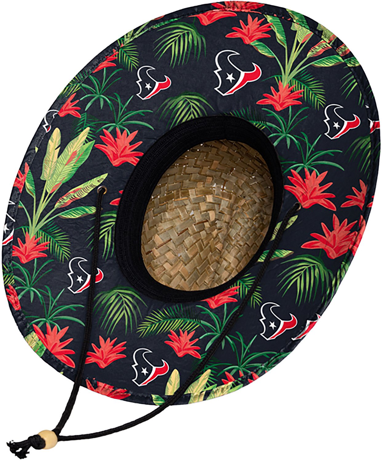 FOCO Men's Houston Texans Floral Print Straw Hat