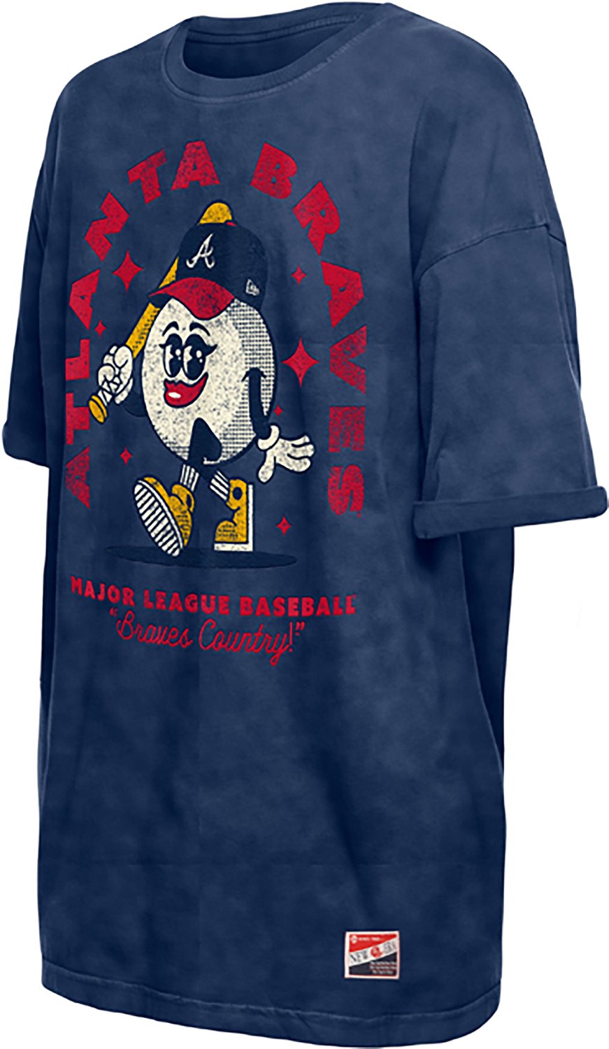 New Era Women's Atlanta Braves Oversized Throwback Character Graphic T-shirt - view number 3