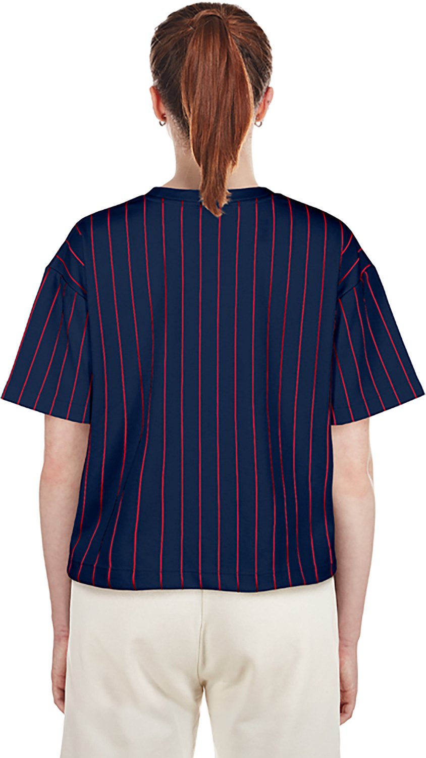 New Era Women's Cardinals Boxy Pinstripe Crew Neck T-shirt - view number 2