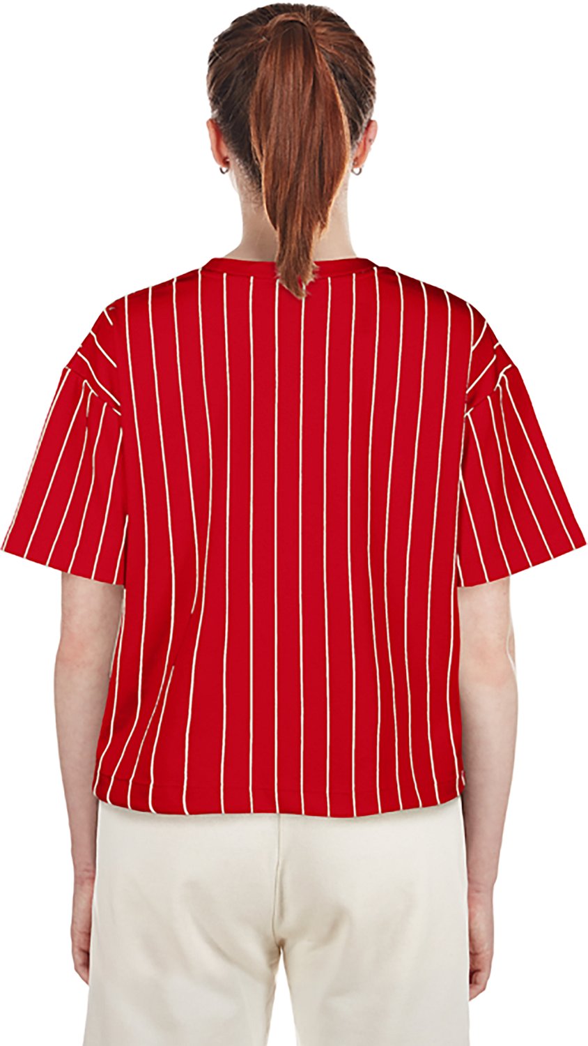 New Era Women's Cardinals Boxy Pinstripe Crew Neck T-shirt - view number 3
