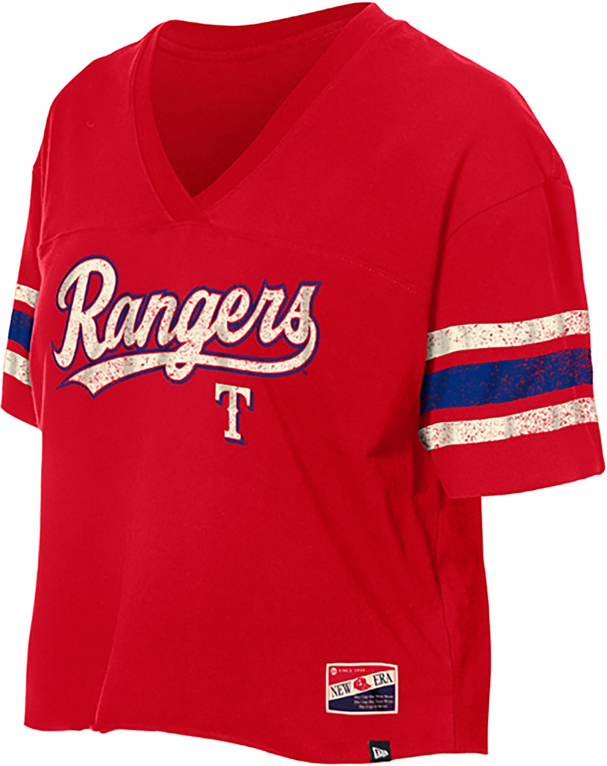 New Era Women's Texas Rangers Throwback Cropped T-shirt