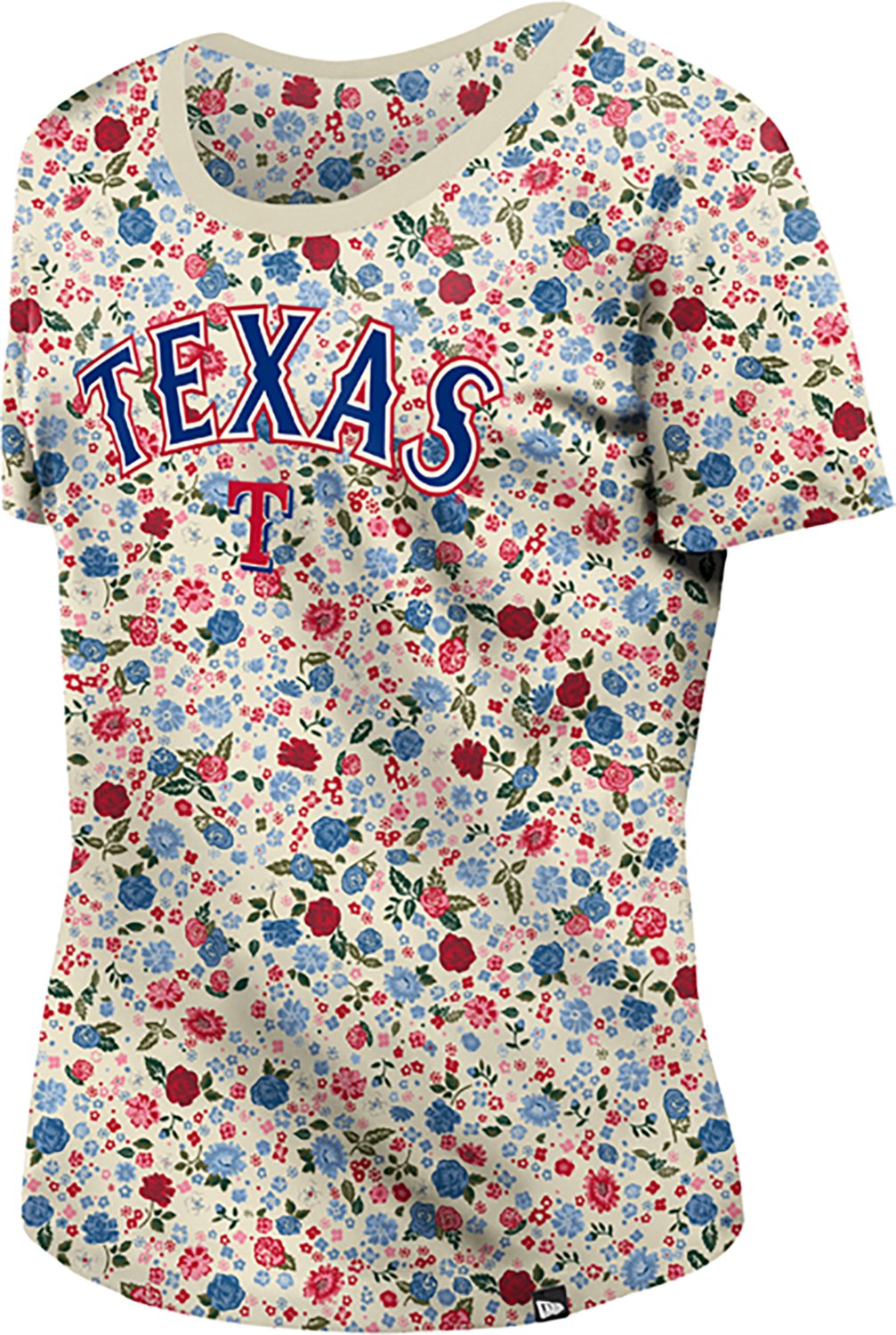 New Era Women's Rangers Ditsy Print Scoop Neck T-shirt - view number 3