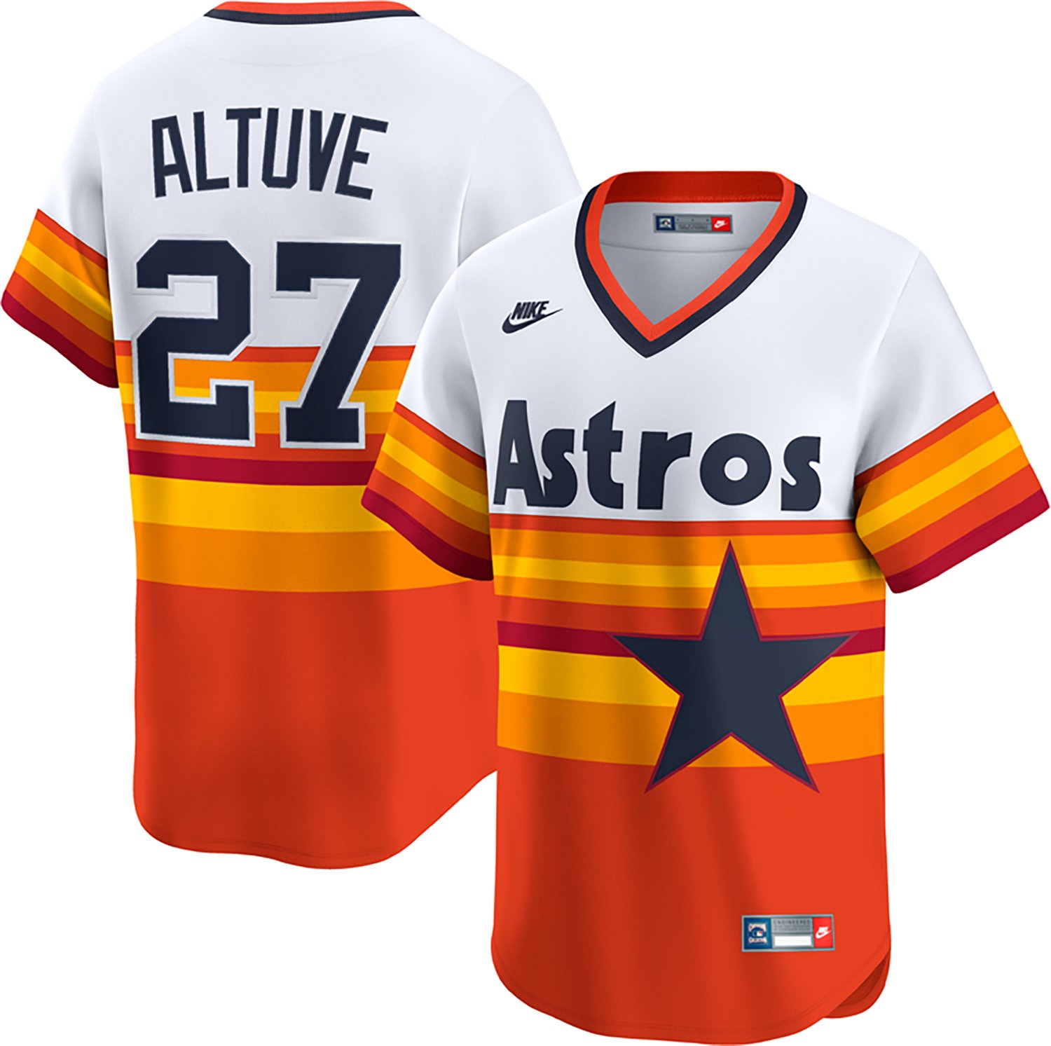 Nike Men's Astros Altuve '82-'86 Cooperstown Limited N&N Jersey - view number 3