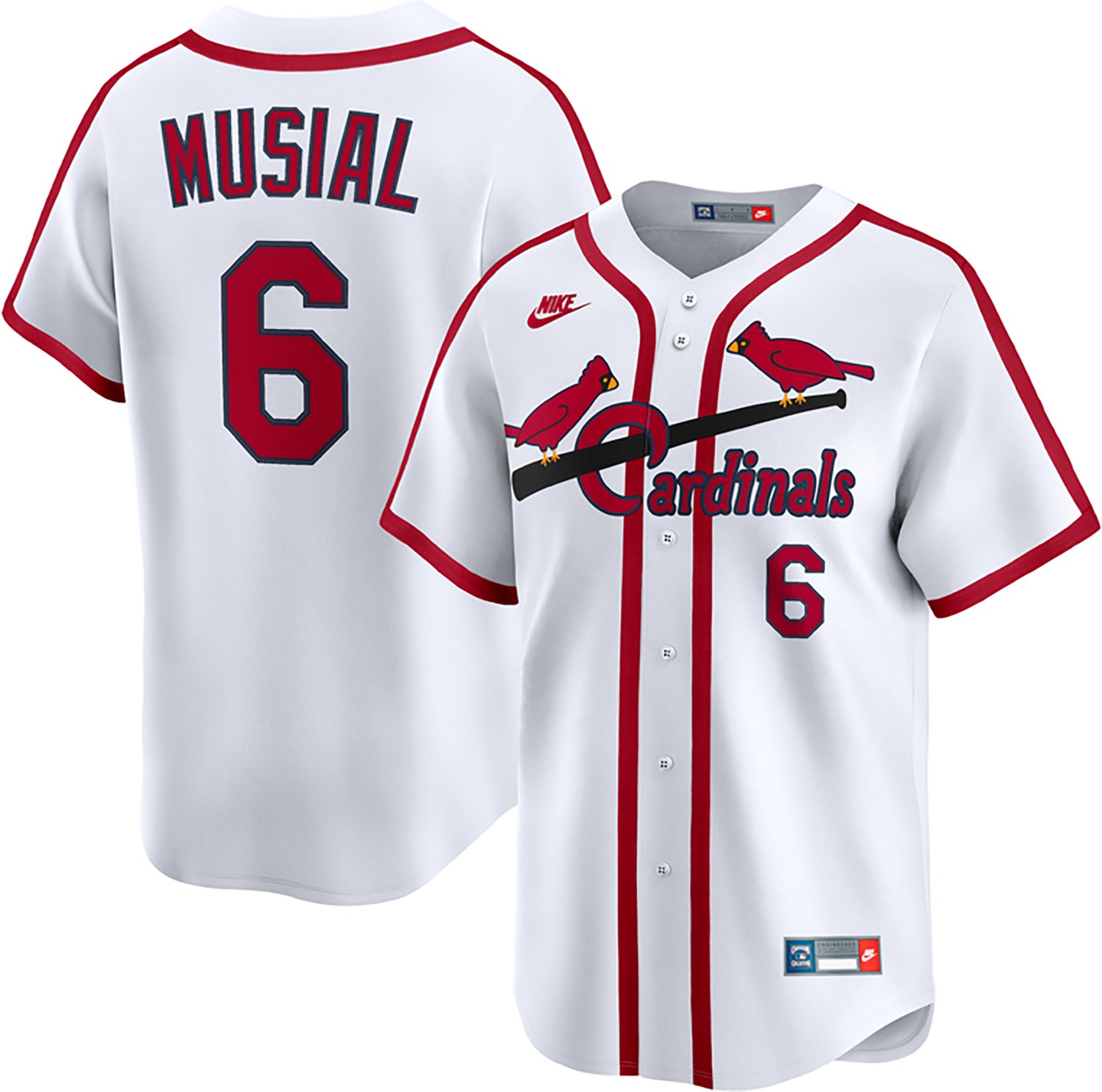Nike Men's Cardinals Musial '67-'97 Cooperstown Limited N&N Jersey - view number 3