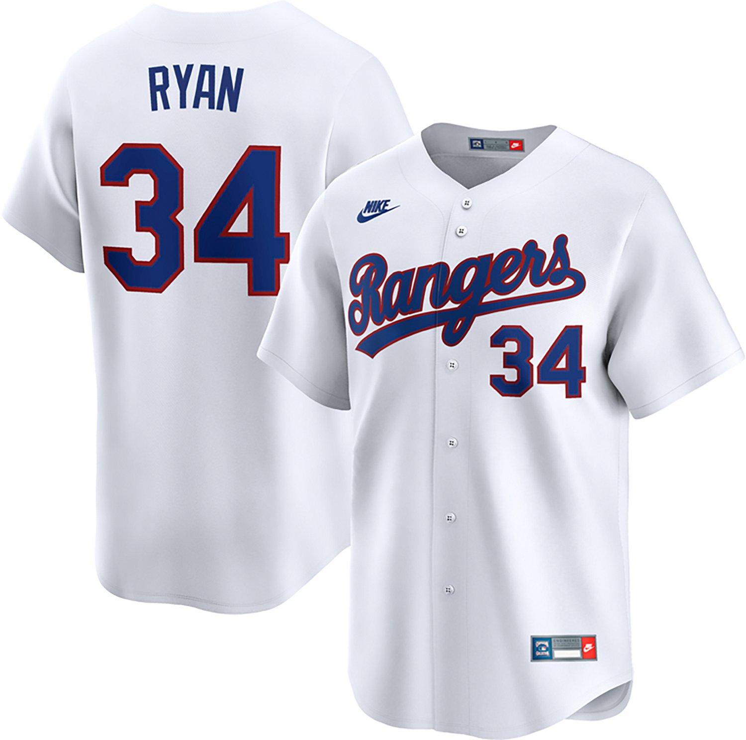 Nike Men's Rangers Ryan '75-'82 Cooperstown Limited N&N Jersey - view number 3