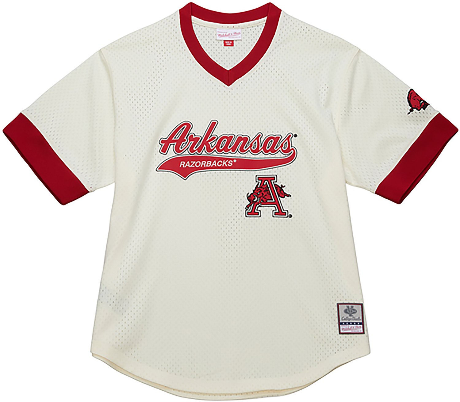 Mitchell & Ness Men's Arkansas Extra Inning Vintage Logo Baseball Jersey - view number 2