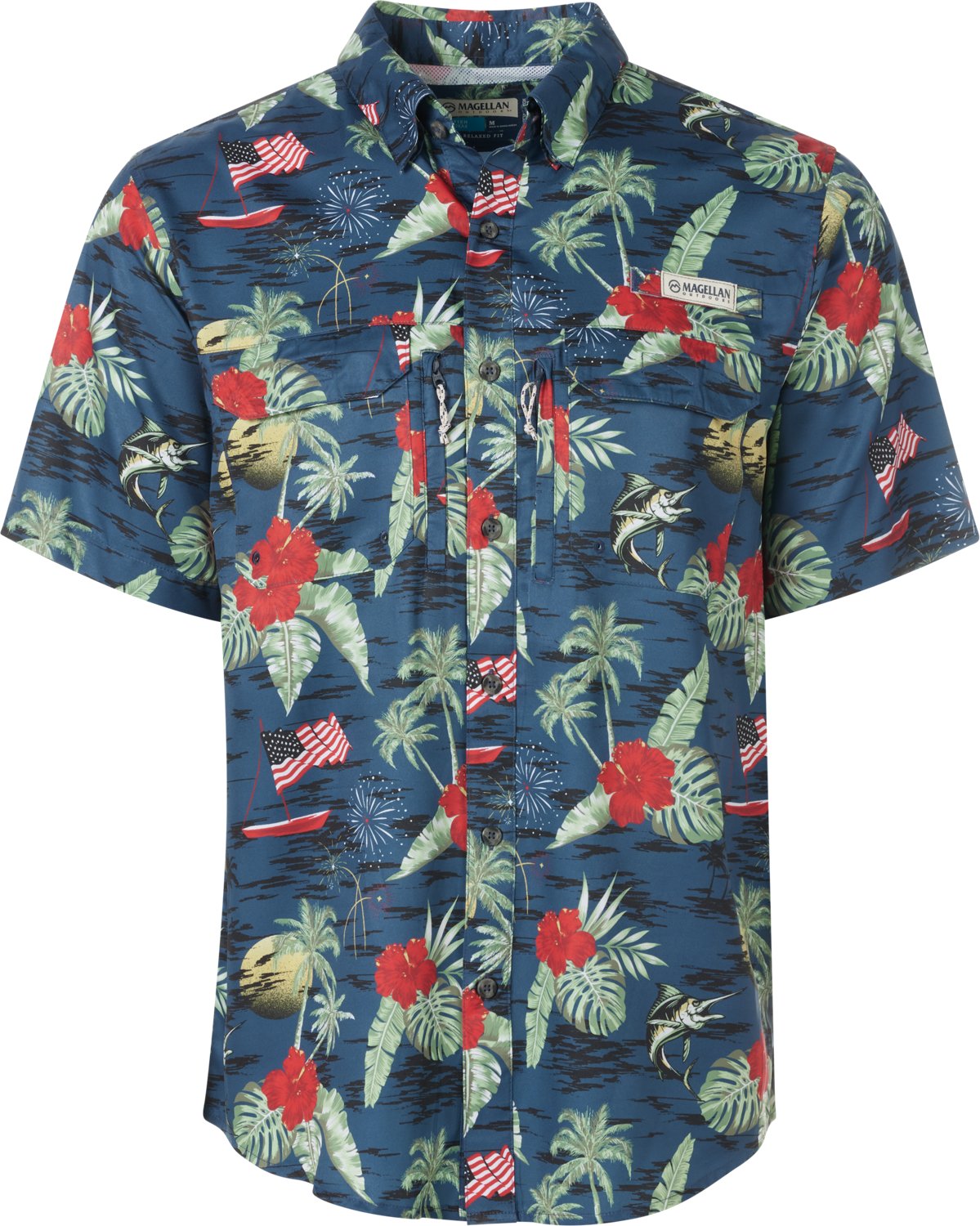 Magellan Outdoors Men's Americana Print Short Sleeve Shirt - view number 3