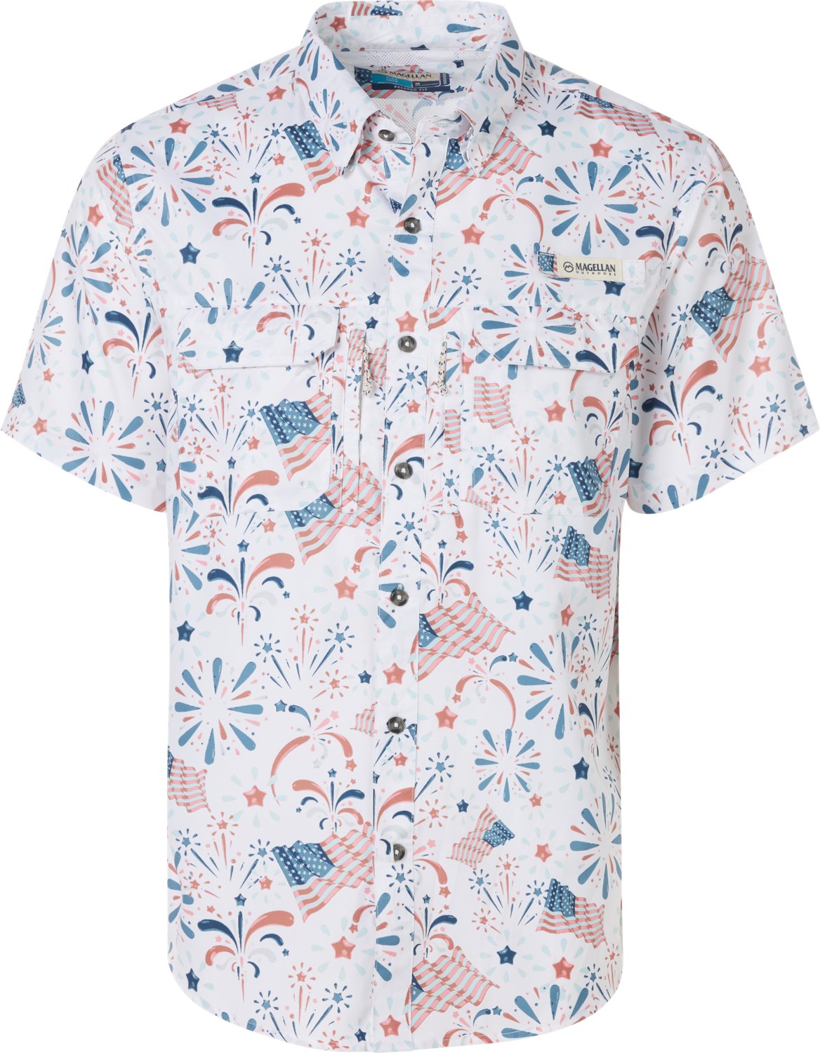 Magellan Outdoors Men's Americana Print Short Sleeve Shirt - view number 3