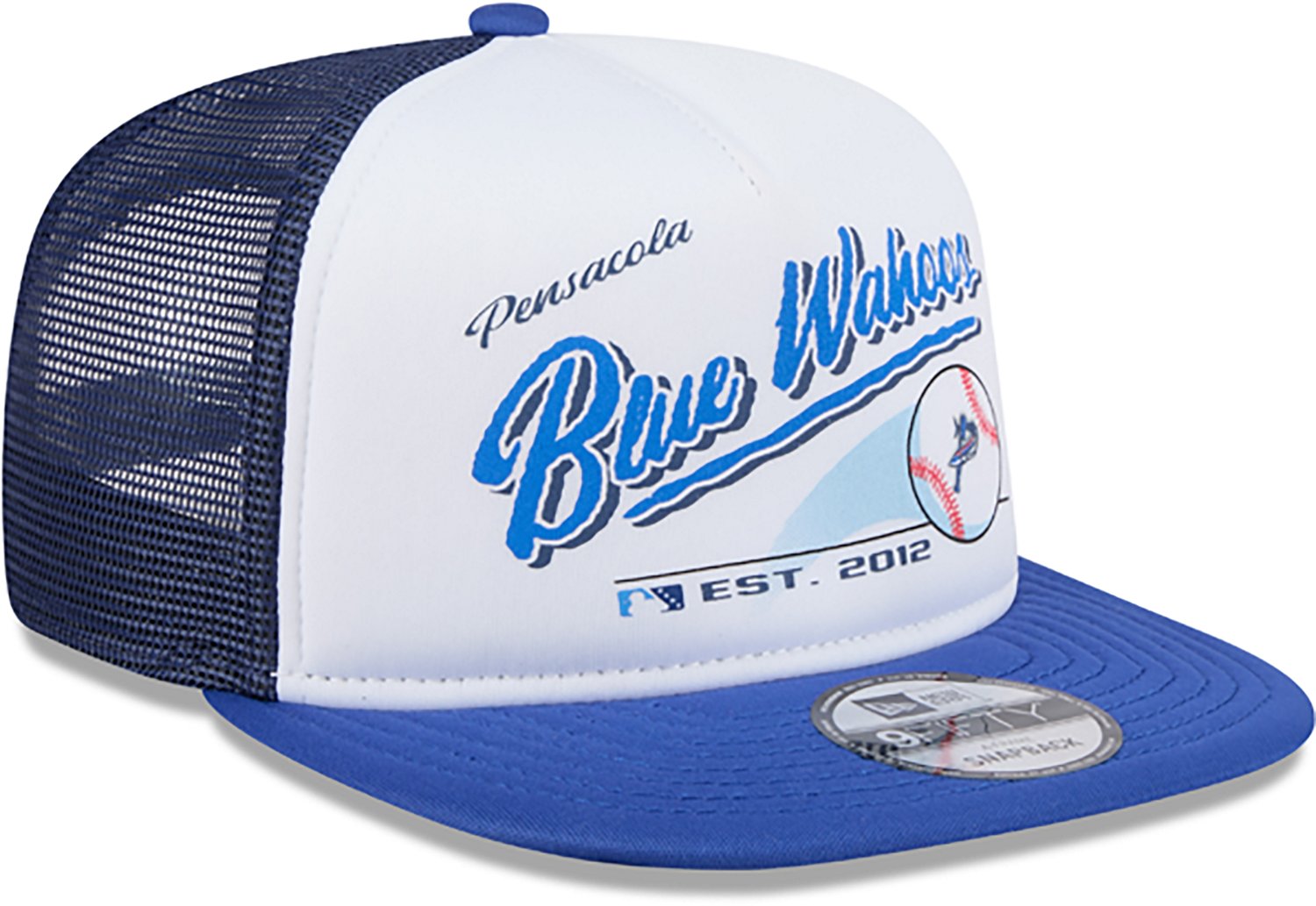 New Era Men's Pensacola Blue Wahoos Retro Script 9FIFTY Cap  - view number 6