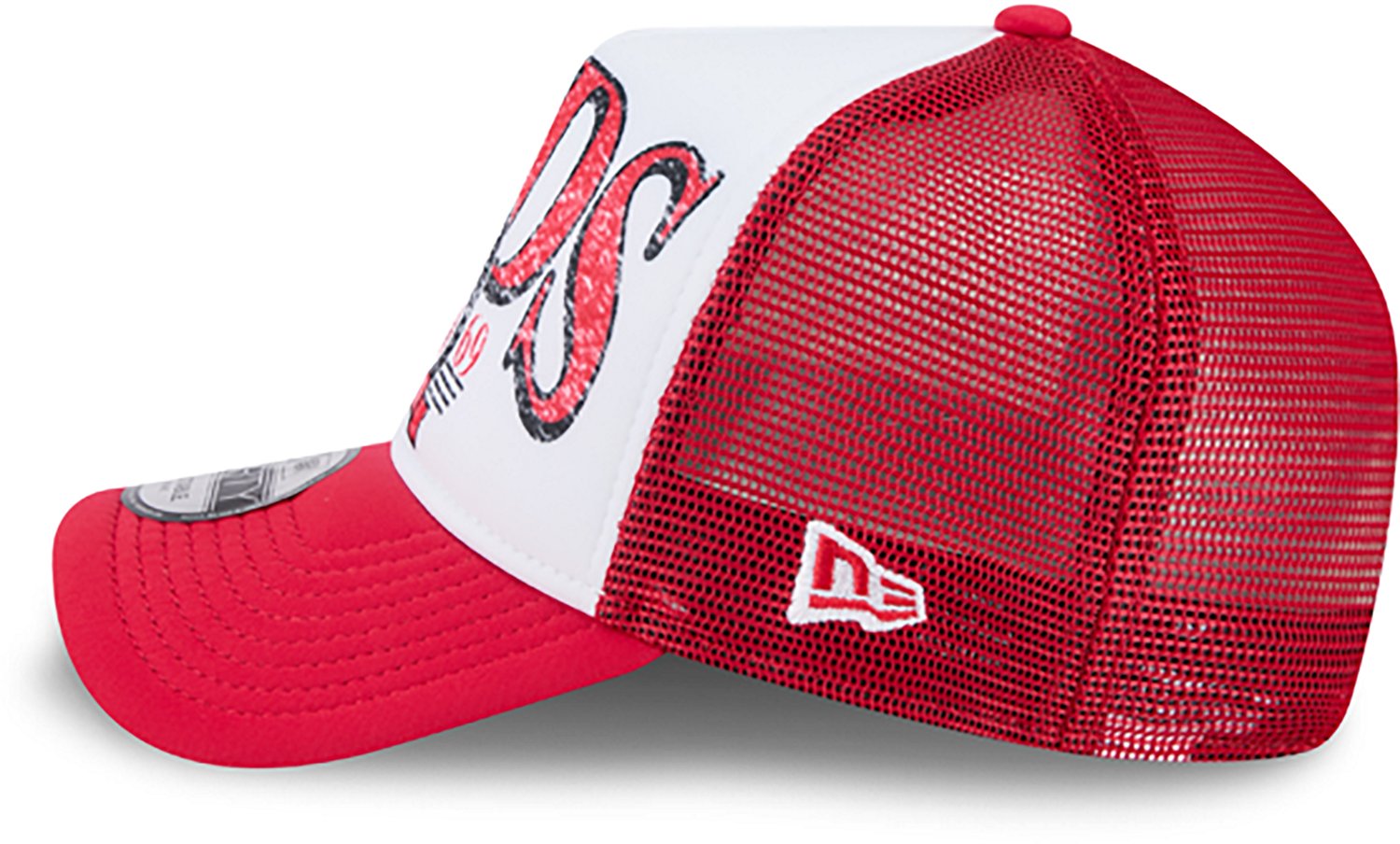 New Era Adults' Cincinnati Reds Distressed 9FORTY A-Frame Trucker Cap                                                            - view number 5